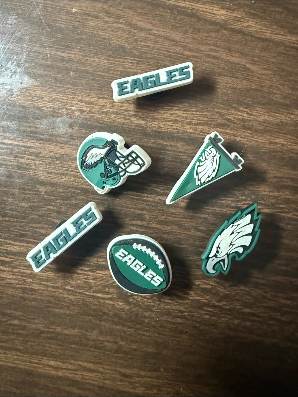 NFL Philadelphia Eagles Football Crocs Shoe Charms - 6 Pieces - Fly 🦅 Fly